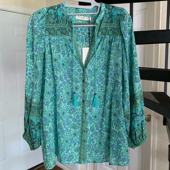 Spell sundown blouse turquoise Clearance